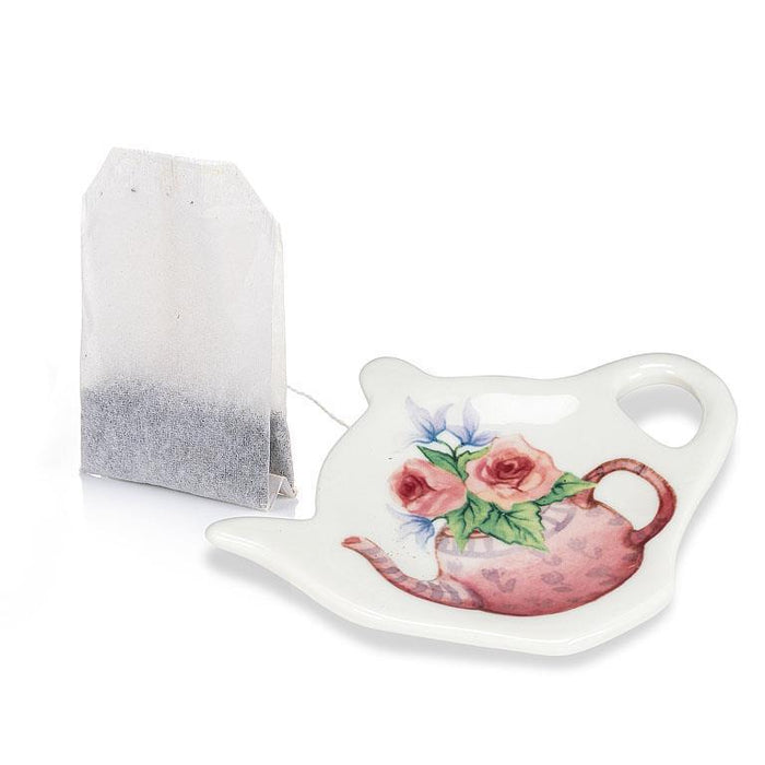 Abbott Tea Bag Holder, Teapot with Flowers