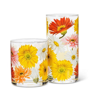 Abbott High Ball Glass 16oz, Gerbera Daisy