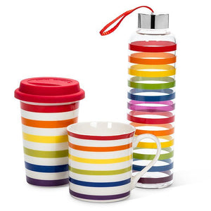 Abbott Mug 12oz, Colour Stripe Rainbow