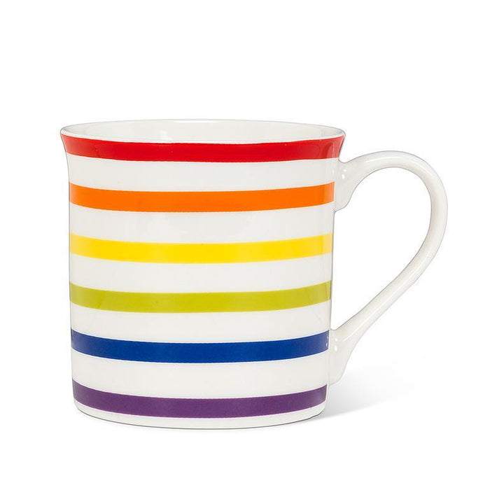 Abbott Mug 12oz, Colour Stripe Rainbow