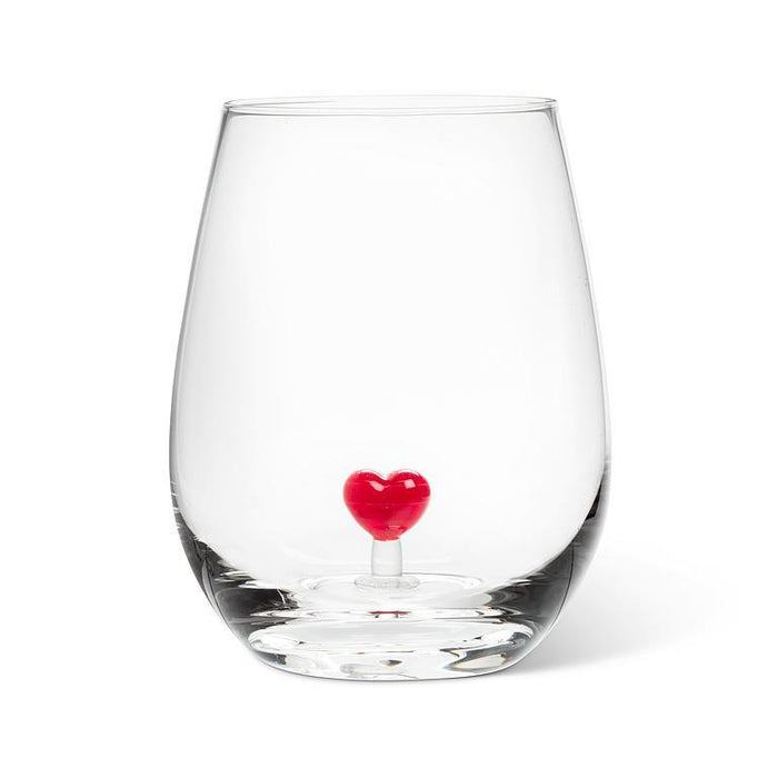 Abbott Stemless Wine Glass, Heart Icon