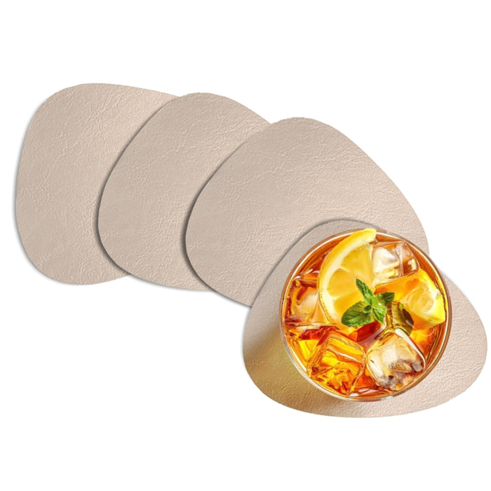 Natural Living BAUHAUS Antimicrobial Stone-Shaped Coasters Set of 4, Greige