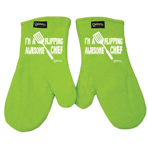 Grimm Oven Mitt Set of 2, Flipping Awesome Chef