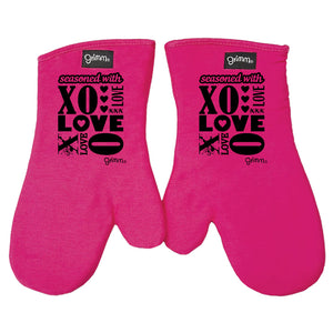 Grimm Oven Mitt Set of 2, XO Heart Love