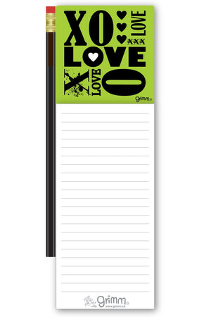 Grimm Magnetic Notepad, XO Heart Love
