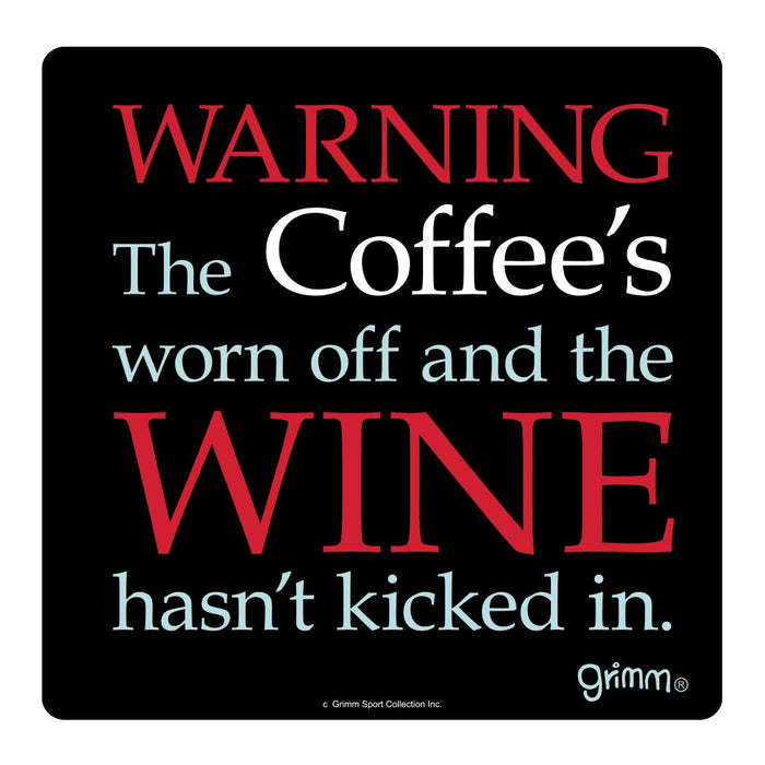 Grimm Wine Bottle Trivet, Warning the Coffee's Worn Off