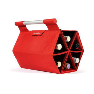 Brilliant Zebag 6-Bottle Wine Bag, Red