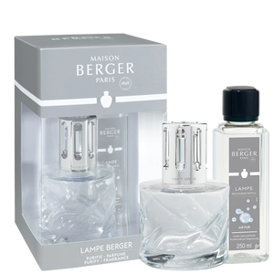 Maison Berger Lamp Gift Set, Spirale Clear + 250 ml (8.5 oz) Air Pur So Neutral