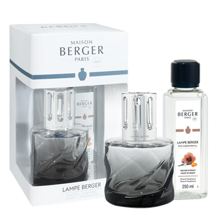 Maison Berger Lamp Gift Set, Spirale Black + 250 ml (8.5 oz) Velvet of Orient