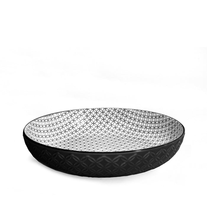 BIA Textured Shallow Bowl, Black