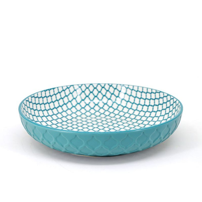 BIA Textured Shallow Bowl, Teal