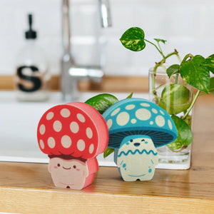 FRED Sponges Set of 2, 'Fun Guys' Mushrooms