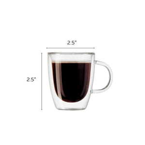 OGGI BREW Glass Espresso Cups 90ml Set of 2