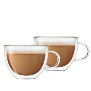 OGGI BREW Glass Latte Cups 475ml Set of 2