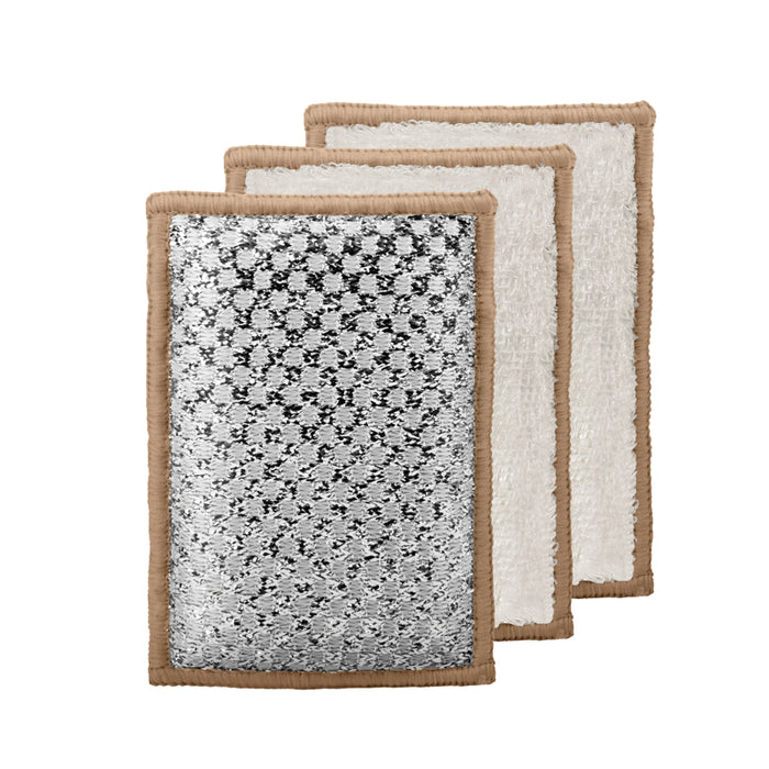 OGGI Bamboo Scrubbing Sponges Set of 3, Khaki