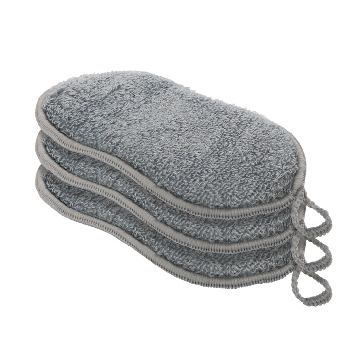 OGGI Bamboo Kitchen Sponge Set of 3, Grey