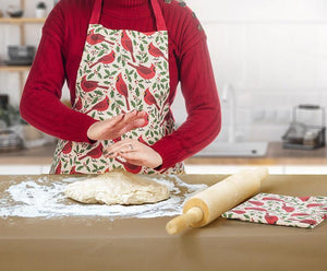 Abbott Apron Adult, Cardinals with Holly