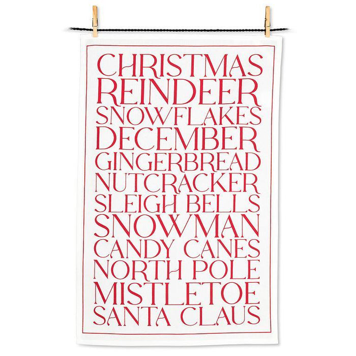 Abbott Tea Towel, Christmas Text