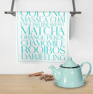 Abbott Tea Towel Words, Tea Types