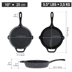 Victoria Cast Iron Skillet 25 cm | 10 Inch