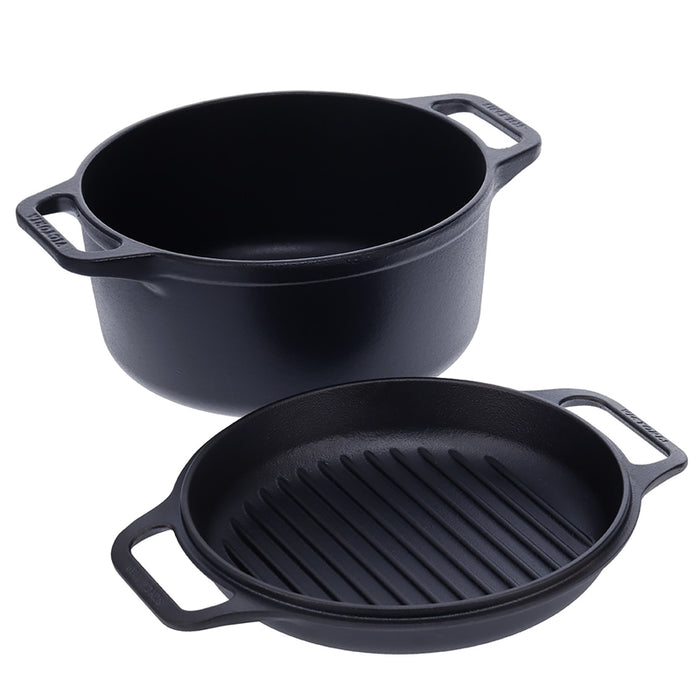 Victoria Cast Iron Dutch Oven Combo Cooker 5.7 L