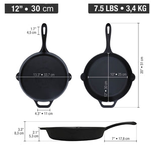 Victoria Cast Iron Skillet 30 cm | 12 Inch