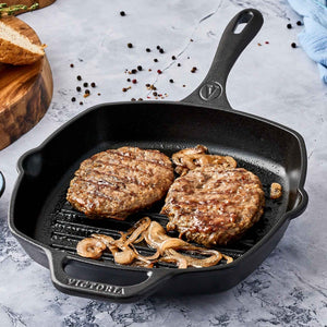 Victoria Cast Iron Grill Pan 25 cm | 10 Inch