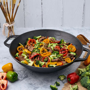 Victoria Cast Iron Wok 35.5 cm | 14 Inch
