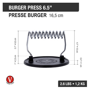 Victoria Cast Iron Burger Press