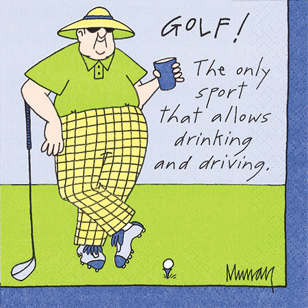 Design Design Cocktail Paper Napkin, GOLF!