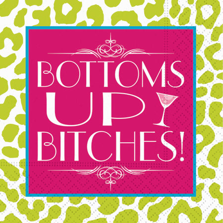 Design Design Cocktail Paper Napkin, Bottoms Up!