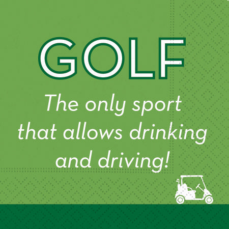 Design Design Cocktail Paper Napkin, Golf Allows Drinking