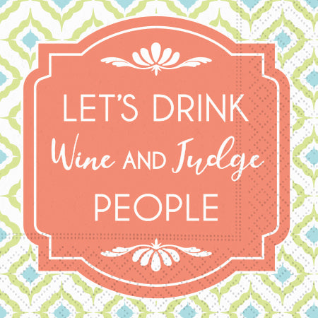 Design Design Cocktail Paper Napkin, Drink Wine & Judge People