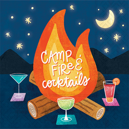 Design Design Cocktail Paper Napkin, Campfire & Cocktails