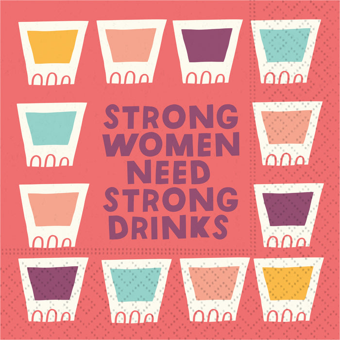 Design Design Cocktail Paper Napkin, Strong Women Need Strong Drinks