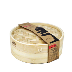 Zen Cuizine Bamboo Steamer 10 Inch (with Paper Liners)