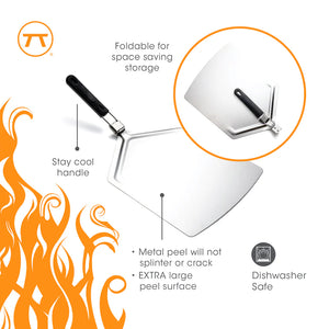 Outset XL Stainless Steel Pizza Peel with Folding Handle