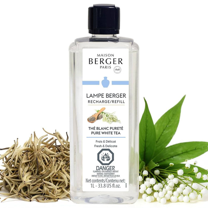 Maison Berger Lamp Fragrance Refill 1 L, Pure White Tea