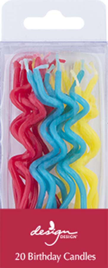 Design Design Stick Candle Twisted 20pk, Primary