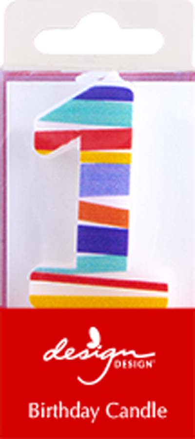 Design Design Shaped Candle #1, Bright Stripes