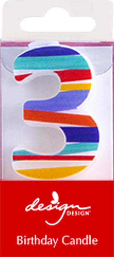 Design Design Shaped Candle #3 Shape Bright Stripes