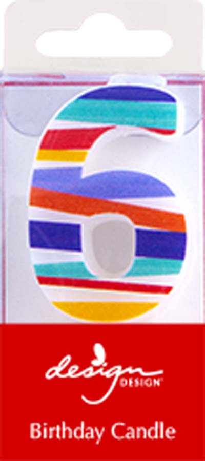 Design Design Shaped Candle #6, Bright Stripes