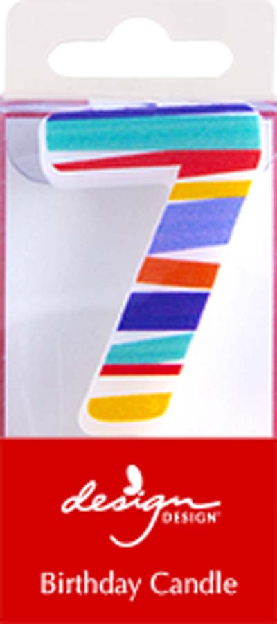 Design Design Shaped Candle #7, Bright Stripes
