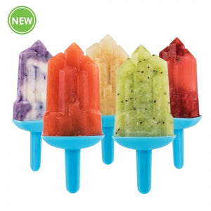 Tovolo Groovy Ice Pop Molds, Drip-Guard Handle, 4 Ounce Popsicles