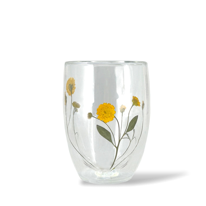 Danesco Double Wall Glass Tumbler, Yellow