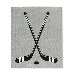 Abbott Swedish Dishcloth Set of 2, Hockey Skates & Stick