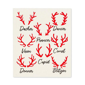 Abbott Swedish Dishcloth Set of 2, Rudolph & Friends