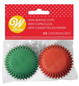 Wilton Mini Baking Cups, Green & Red
