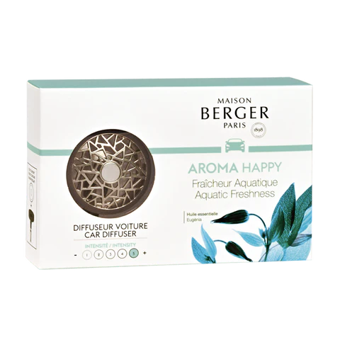 Maison Berger Car Diffuser Kit, Aroma Happy Aquatic Freshness