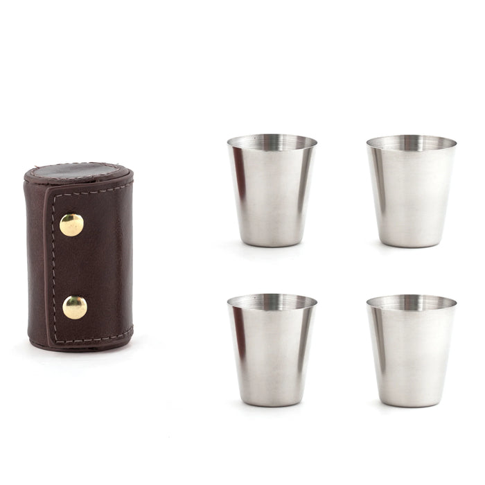Kikkerland Shot Glasses with Leather Case